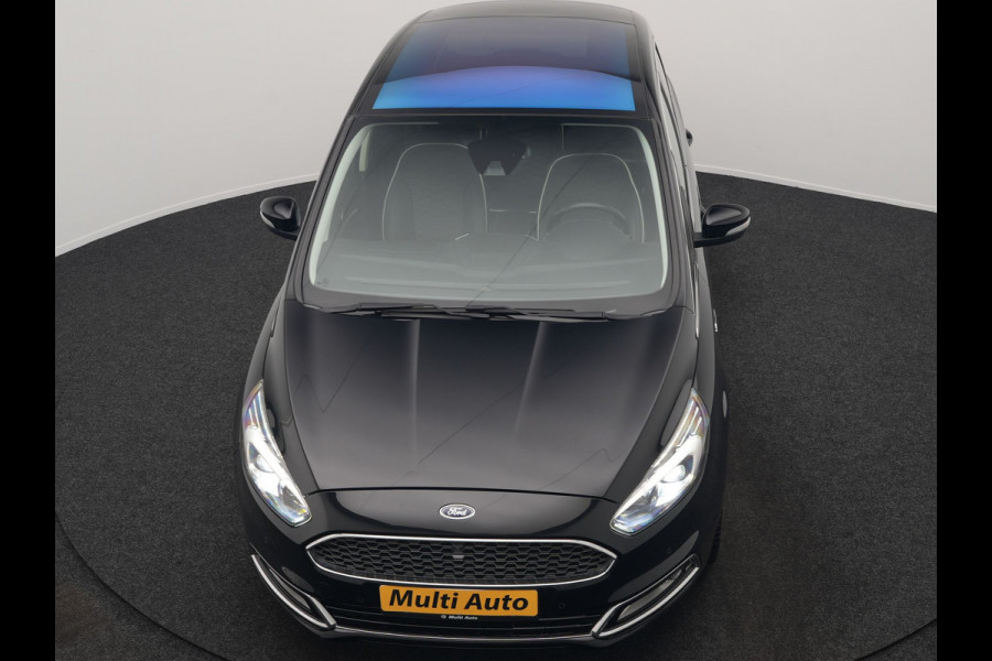Ford S-Max 2.0 Vignale 7 Persoons 241pk Dealer O.H. | Panodak | Adaptive Cruise | 360 Camera | Lederen Comfortstoelen Memory & Verwarmd | Apple Carplay | Stuur Verwarmd | Keyless | Sfeerverlichting | Blis | Navigatie | DAB |