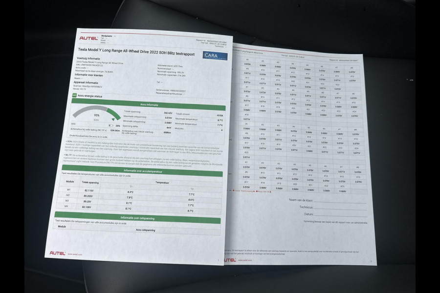 Tesla Model Y Long Range AWD 75 kWh SOH 95% | AUTOPILOT|  VOLLEDIGE TESLA GARANTIE T/M 08/2026 OF 80.000KM| DE HOOGVOLTACCU EN AANDRIJFLIJN TOT 2030 of 192.000KM | 20 INCH!|