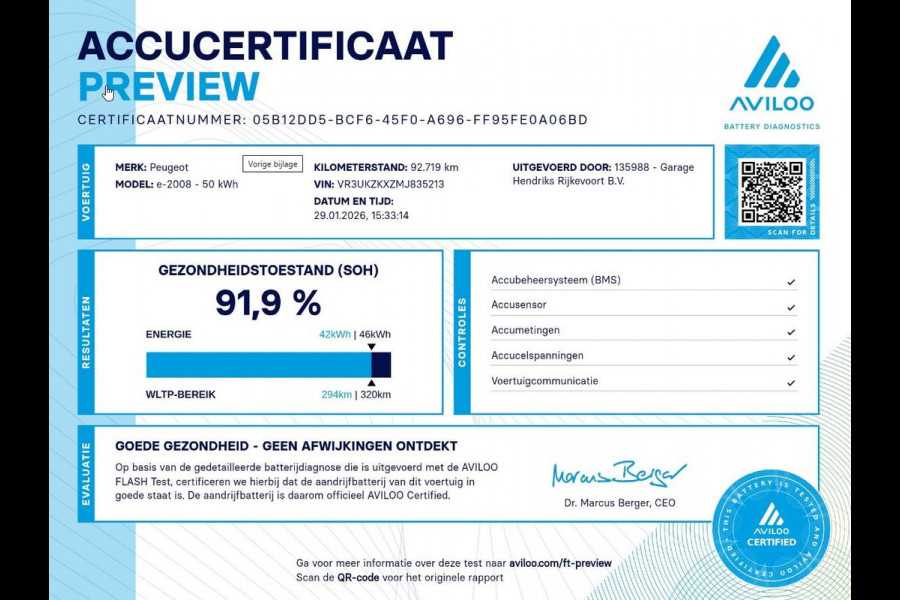 Peugeot e-2008 EV Active Pack 50 kWh | SOH: 91,9% | Climate | Navi | Cruise Control |