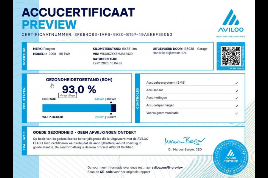Peugeot e-2008 EV Active Pack 50 kWh | SOH: 93,0% | Climate | Navi | Cruise Control |