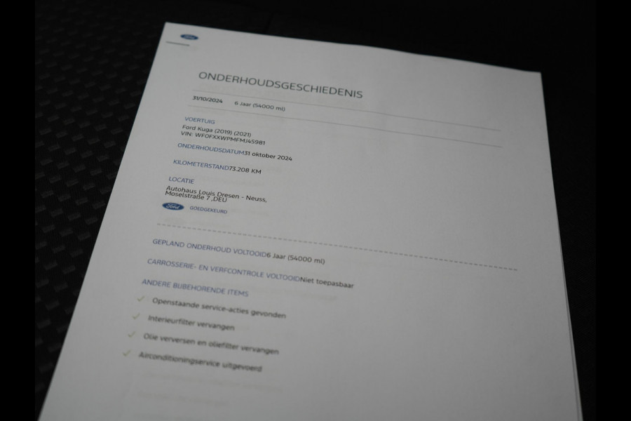 Ford Kuga 1.5 EcoBoost ST-Line 150pk Dealer O.H. | 1800kg Trekgewicht | Trekhaak Af Fabriek | Panodak | Adaptive Cruise | 360 Camera | Sportstoelen & Stuur Verwarmd | Apple Carplay | Keyless | Virtual | Blis | Navigatie | DAB |