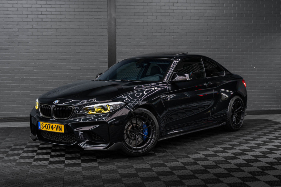 BMW 2 Serie Coupé M2 DCT | NOVA PERFORMANCE 19 INCH CUSTOM WHEELS | CS STOELEN | CS STUUR | CARBON INTERIEUR EN EXTERIEUR| voorzien van Target Blu Eye 2 en Laser Track Flare