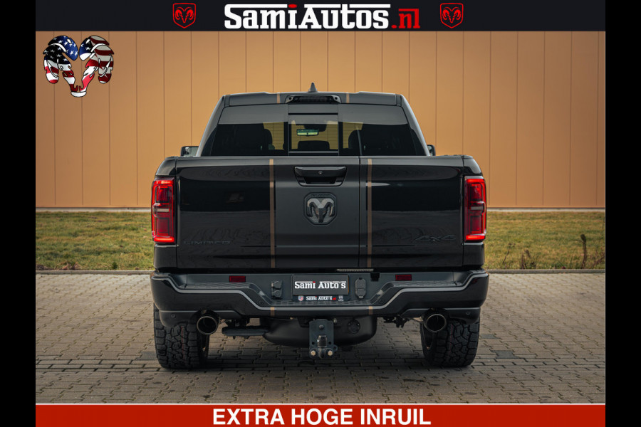 Dodge Ram 1500 Limited Night H.O 540HP 706Nm | Massage + Full Option | De Meest Luxe en Volle Pick-Up in zijn Klasse | Comfortabele Dubbele Cabine met Royale 5 Zitplaatsen | BPM vrij | Nu Leverbaar uit Voorraad | Voorraad Nr 2353 - 5412
