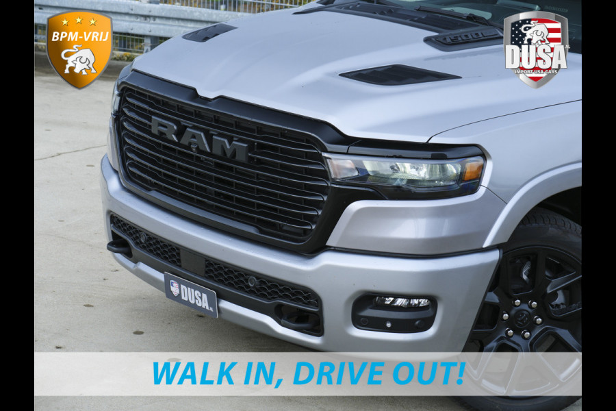 Dodge Ram 1500 | Laramie | Night | 3.0L I6 Hurricane | Crew Cab | 4X4 | | BPM-VRIJ | Niveau regeling | Passenger Display | Getoonde accessoires zijn verkrijgbaar tegen meerprijs