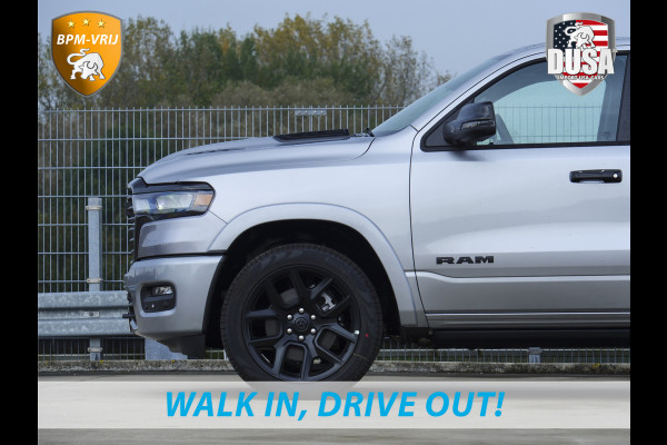Dodge Ram 1500 | Laramie | Night | 3.0L I6 Hurricane | Crew Cab | 4X4 | | BPM-VRIJ | Niveau regeling | Passenger Display | Getoonde accessoires zijn verkrijgbaar tegen meerprijs