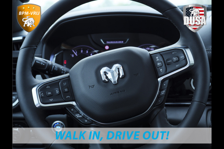 Dodge Ram 1500 | Laramie | Night | 3.0L I6 Hurricane | Crew Cab | 4X4 | | BPM-VRIJ | Niveau regeling | Passenger Display | Getoonde accessoires zijn verkrijgbaar tegen meerprijs