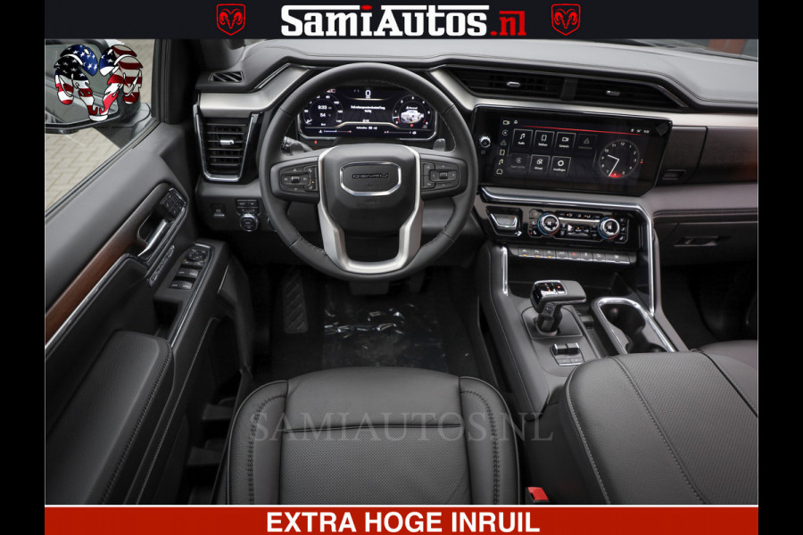 GMC Sierra Denali 6.2 V8 426PK | HUD | ALLE OPTIES | HEAD-UP | LANE ASSIST | 360 CAMERA | VIRTUAL COCKPIT | BLACK LEDER | DUBBELE CABINE | 5 PERSOONS | PICK UP | Voorraad Nr 2561 - 4234