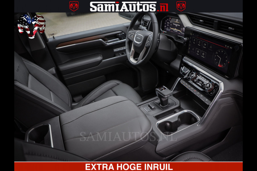GMC Sierra Denali 6.2 V8 426PK | HUD | ALLE OPTIES | HEAD-UP | LANE ASSIST | 360 CAMERA | VIRTUAL COCKPIT | BLACK LEDER | DUBBELE CABINE | 5 PERSOONS | PICK UP | Voorraad Nr 2561 - 4234