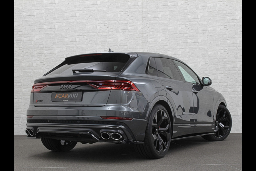Audi Q8 SQ8 4.0 TFSI Quattro | RS-Stoelen | Panorama | Massage | Ventilatie | 23'' | B&O Sound | Trekhaak | Carbon | Luchtvering | Black-Optic | BTW-Auto | Memory | Leder | Matrix-LED | Carplay |