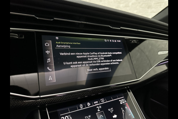 Audi Q8 SQ8 4.0 TFSI Quattro | RS-Stoelen | Panorama | Massage | Ventilatie | 23'' | B&O Sound | Trekhaak | Carbon | Luchtvering | Black-Optic | BTW-Auto | Memory | Leder | Matrix-LED | Carplay |