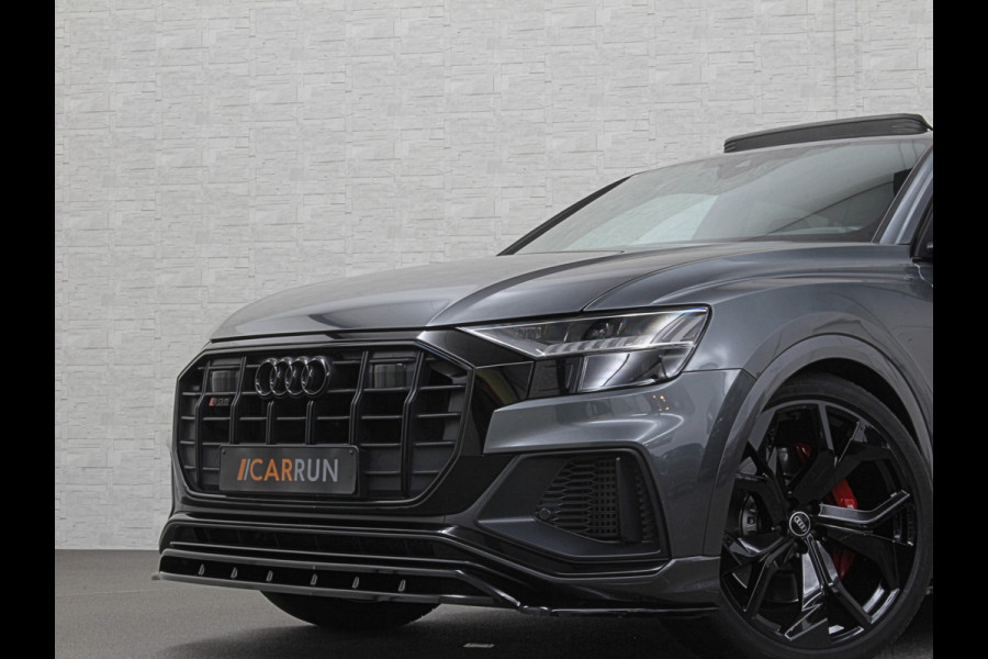 Audi Q8 SQ8 4.0 TFSI Quattro | RS-Stoelen | Panorama | Massage | Ventilatie | 23'' | B&O Sound | Trekhaak | Carbon | Luchtvering | Black-Optic | BTW-Auto | Memory | Leder | Matrix-LED | Carplay |