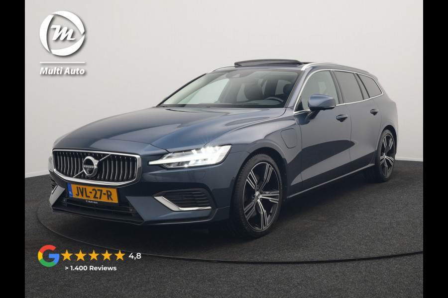 Volvo V60 T6 Recharge AWD Inscription Plug In Hybrid 340pk Dealer O.H. PHEV | Trekhaak Af Fabriek | Panodak | Lederen Sportstoelen Massage & Memory & Ventilatie | Adaptive Cruise | Head Up | 360 Camera | Stoelen & Stuur Verwarmd | Bowers & Wilkins |