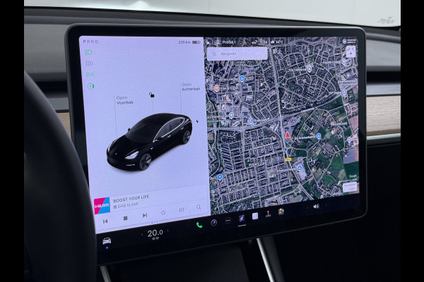 Tesla Model 3 RWD Plus SOH 92% Trekhaak Navi Ecc Leder Adap.Cruise Panoramadak Autopilot Camera Pdc Elek.Stoelen Memory DAB Led Stoelverwarming Intel Atom® Processor Isofix Dashcam Toybox 1e Eigenaar 1.000KG Trekgewicht Origineel Nederlandse Auto