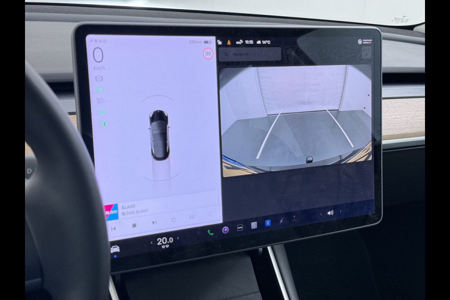 Tesla Model 3 RWD Plus SOH 92% Trekhaak Navi Ecc Leder Adap.Cruise Panoramadak Autopilot Camera Pdc Elek.Stoelen Memory DAB Led Stoelverwarming Intel Atom® Processor Isofix Dashcam Toybox 1e Eigenaar 1.000KG Trekgewicht Origineel Nederlandse Auto