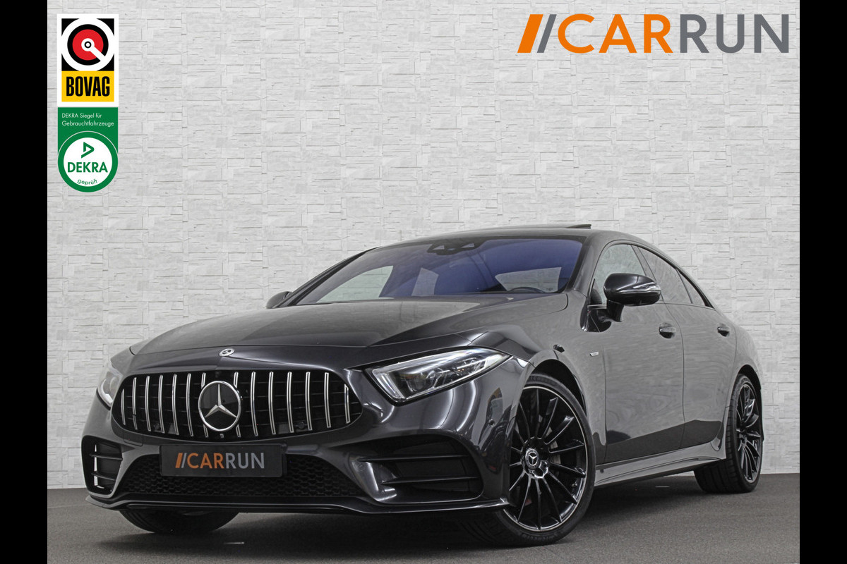 Mercedes-Benz CLS-Klasse 450 4MATIC Edition 1 AMG-Line | 360 Camera | Leder-Exclusief | ACC | Burmester | Schuifdak | Multibeam-LED | Sfeerverlichting | Memory | Stoelverwarming V+A | IWC-Klokje | ISO-Glas | 20'' | Dodehoek | Lane Assist | Carplay |