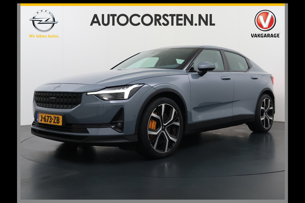 Polestar 2 PERFORMANCE LR AWD 78kWh Trekhaak Adap.Cruise Pano-Dak Harman&Kardon®-Audio Navi Ecc Apple Carplay Android Auto 360°Camera Dual  SOH 91% 4WD Stuur-Stoel-Achterbankverwarming Elek.Achterklep Privacy Glas Lmv 20" Led Dodehoekdetectie Rijstrooksensor Wifi 1e Eigenaar Volledig Dealeronderhouden Origineel Nederlandse Auto 1500kg Trekvermogen!