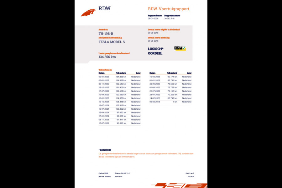 Tesla Model S 75D SOH 89,4 Panoramdak Leder Navi Camera 19 Inch Nap