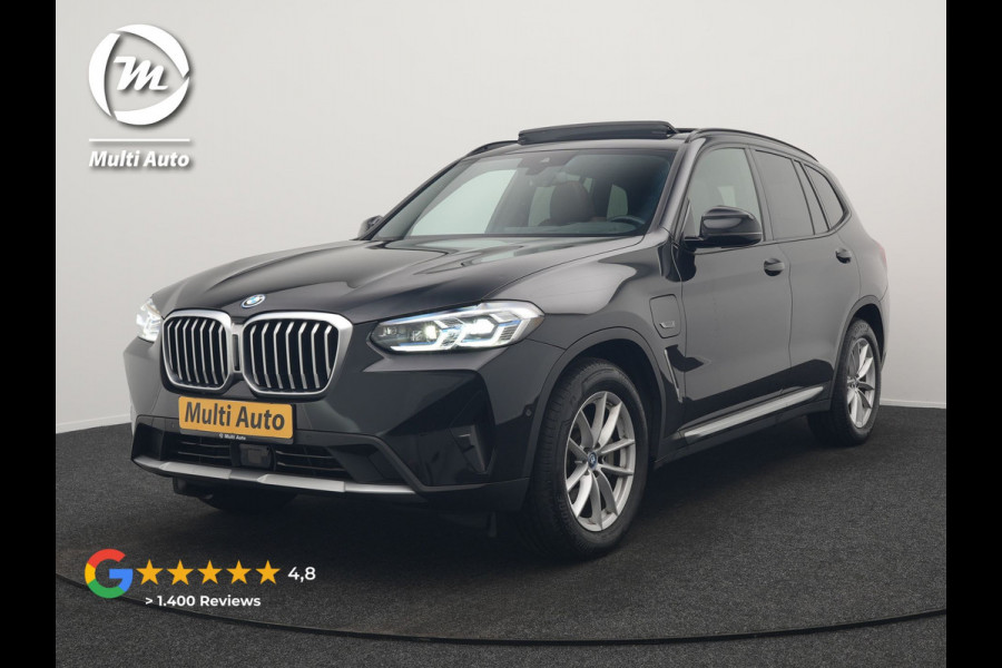 BMW X3 xDrive30e Business Edition Plus Plug In Hybrid 293pk FACELIFT Dealer O.H. PHEV | Trekhaak Af Fabriek | Panodak | Adaptive Cruise | Head Up | Laser LED | Camera | Lederen Sportstoelen & Stuur Verwarmd | Sfeerverlichting | Apple Carplay | Virtual | Keyless | DAB |