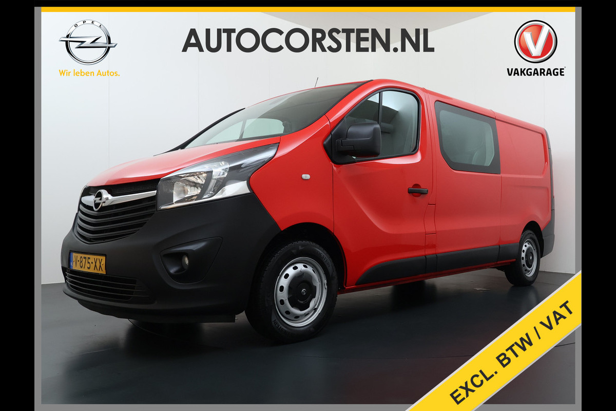 Opel Vivaro 1.6CDTI L2H1 Dubbele Cabine 5-Persoons Euro 6 Airco Navi Cruise Control Regen-Lichtsensor Pdc Betonplex Vloer Wandbetimmering Schuifdeuren 1e Eigenaar Origineel Nederlandse Auto