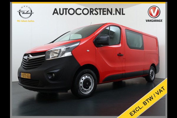 Opel Vivaro 1.6CDTI L2H1 Dubbele Cabine 5-Persoons Euro 6 Airco Navi Cruise Control Regen-Lichtsensor Pdc Betonplex Vloer Wandbetimmering Schuifdeuren 1e Eigenaar Origineel Nederlandse Auto