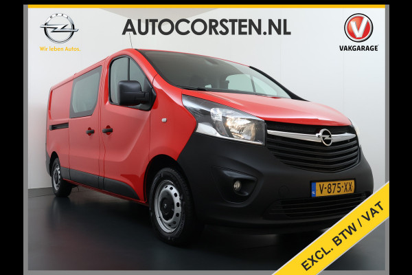 Opel Vivaro 1.6CDTI L2H1 Dubbele Cabine 5-Persoons Euro 6 Airco Navi Cruise Control Regen-Lichtsensor Pdc Betonplex Vloer Wandbetimmering Schuifdeuren 1e Eigenaar Origineel Nederlandse Auto