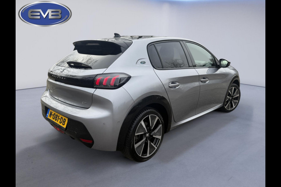 Peugeot e-208 EV GT Première 50 kWh, Panoramadak, achteruitrijcamera, stoelverwarming, 1/2 lederen sportinterieur, 17 inch
