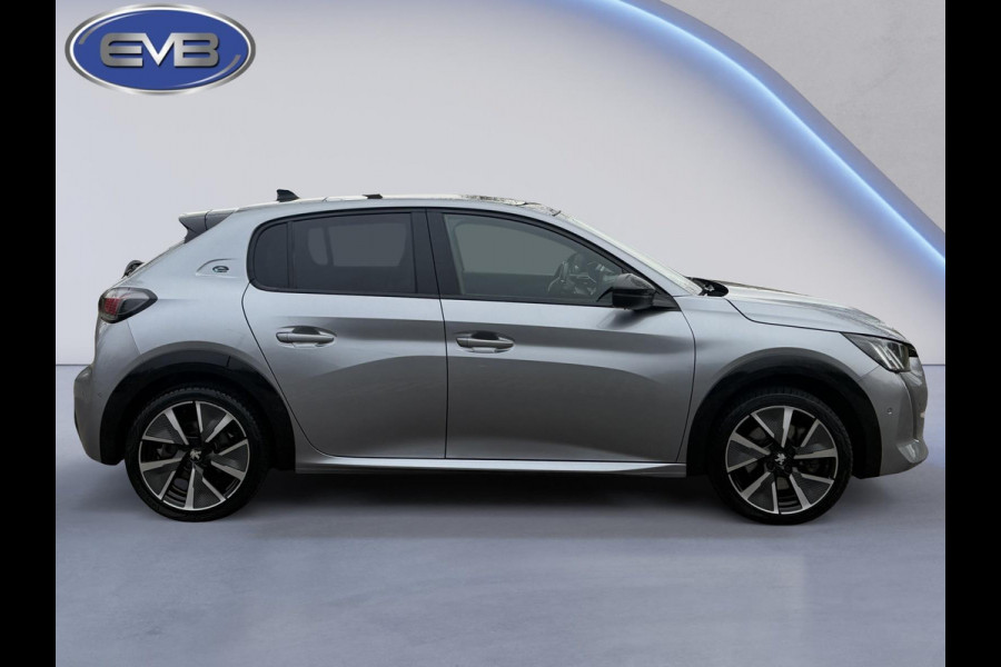 Peugeot e-208 EV GT Première 50 kWh, Panoramadak, achteruitrijcamera, stoelverwarming, 1/2 lederen sportinterieur, 17 inch