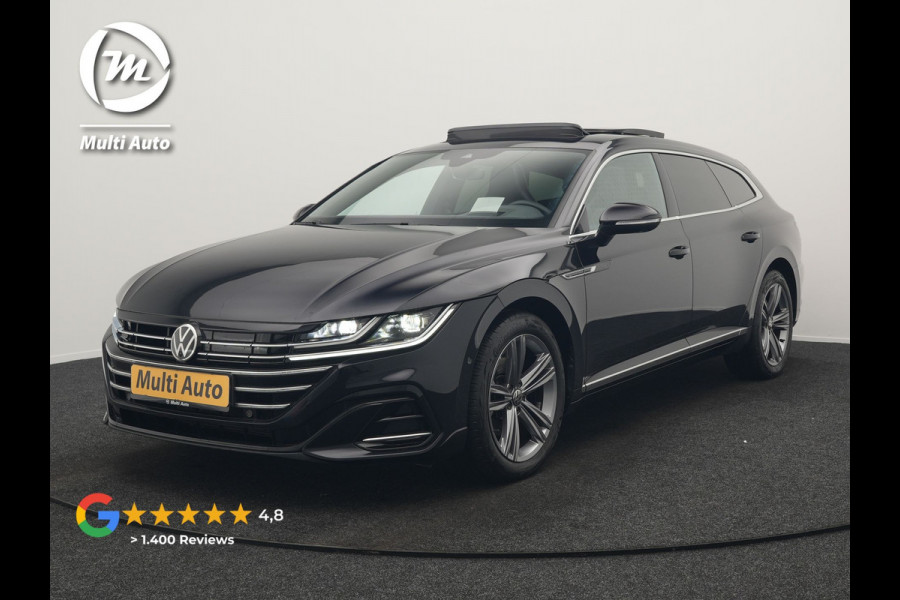 Volkswagen Arteon Shooting Brake 1.4 TSI eHybrid R-Line Business+ Plug In Hybrid 218pk Dealer O.H PHEV | Panodak | Trekhaak af Fabriek | Adaptive Cruise |  Lederen Sportstoelen Massage & Memory | 360 Camera | Head Up | Stuurverwarming | Virtual | BLIS |
