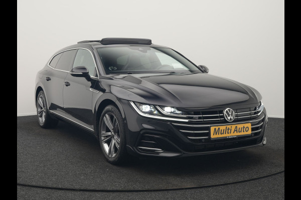 Volkswagen Arteon Shooting Brake 1.4 TSI eHybrid R-Line Business+ Plug In Hybrid 218pk Dealer O.H PHEV | Panodak | Trekhaak af Fabriek | Adaptive Cruise |  Lederen Sportstoelen Massage & Memory | 360 Camera | Head Up | Stuurverwarming | Virtual | BLIS |