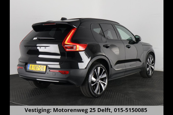 Volvo XC40 P8 AWD R-DESIGN ACCU SOH 93% GARANTIE 11-2030* BEREIK 462 KM WLTP. NL AUTO. BIJNA 2021.PARKEERSENSOREN V+A . 360 CAMERA V+A . APPLE CARPLAY & ADNROID AUTO . STOEL -EN STUURVERWARMING