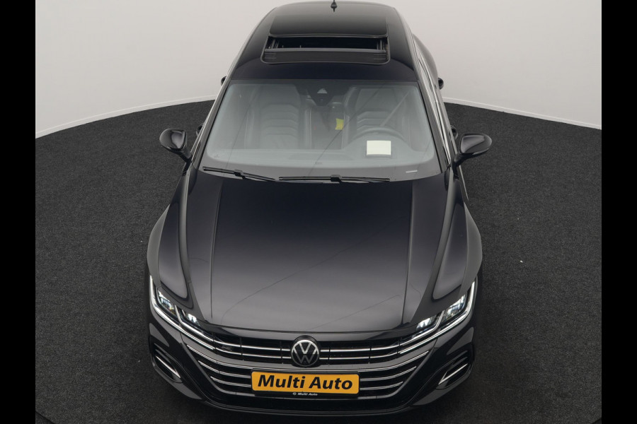 Volkswagen Arteon Shooting Brake 1.4 TSI eHybrid R-Line Business+ Plug In Hybrid 218pk Dealer O.H PHEV | Panodak | Trekhaak af Fabriek | Adaptive Cruise |  Lederen Sportstoelen Massage & Memory | 360 Camera | Head Up | Stuurverwarming | Virtual | BLIS |