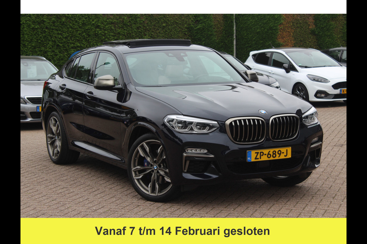 BMW X4 M40i High Executive / Trekhaak / Panoramadak / Camera / Head-up / Luxe Leder / 21'' / Harman Kardon / Navigatie / Stuur+Stoelverwarming / DAB / Dodehoek / Cruise Control