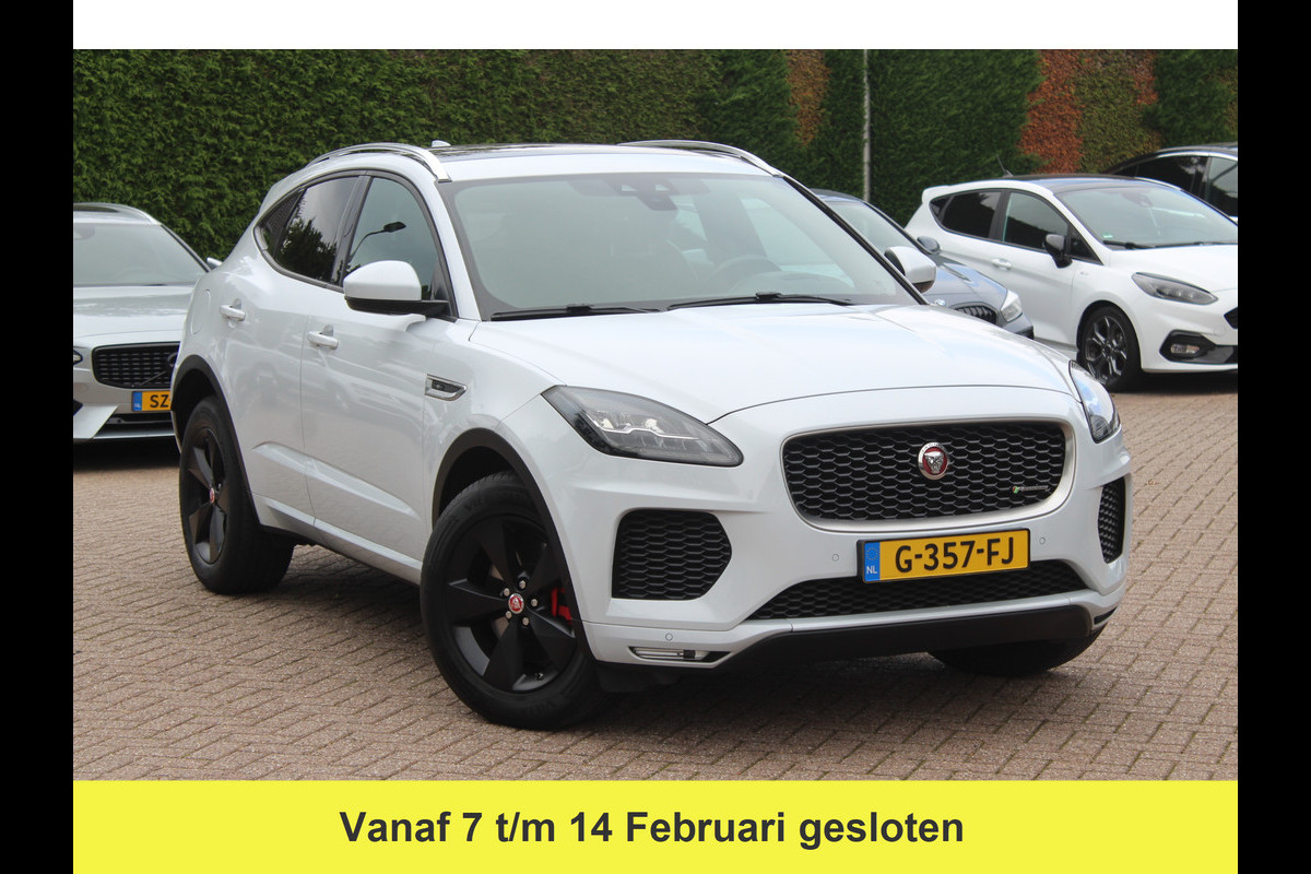 Jaguar E-Pace 2.0 P250 AWD SE / Panoramadak / Camera / Head-up / Leder / 19'' / Meridian / Memory seats / Navigatie / Dodehoek / Stoelverwarming / ACC