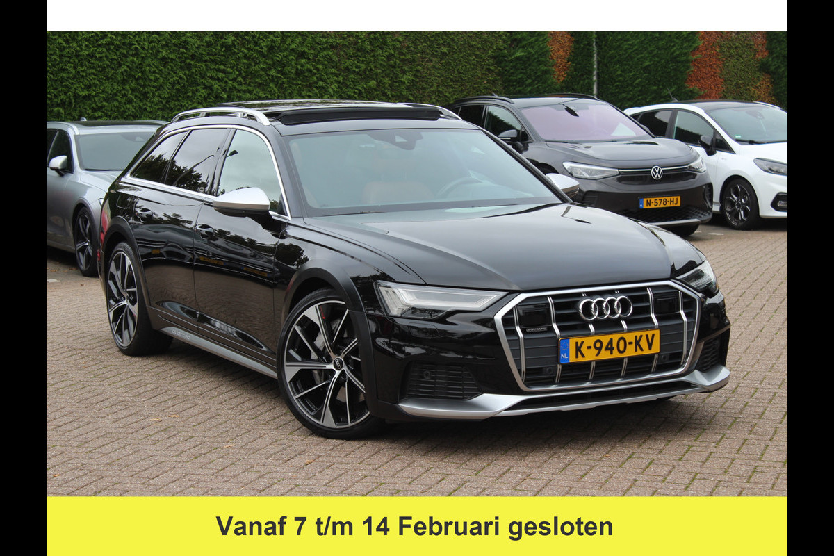 Audi A6 Allroad quattro 55 TFSI Pro Line Plus / Trekhaak / Panoramadak / Camera / Leder / Keyless / 20'' / CarPlay / B&O / Stuurverwarming / Dodehoek / DAB / ACC / Stoelverwarming / Zonnescherm zijruiten