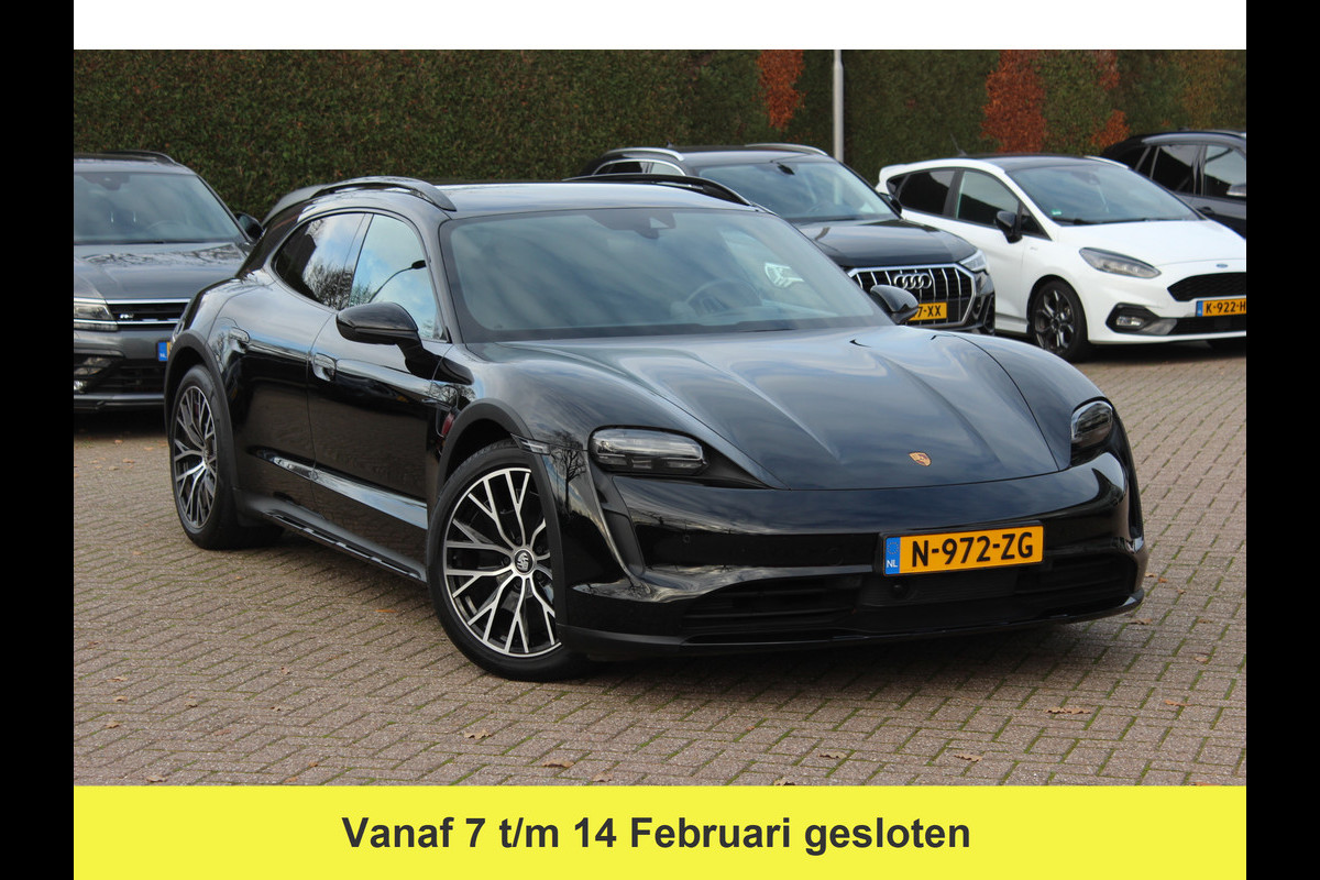 Porsche Taycan Cross Turismo 4 93 kWh / SoH 94.4% / Panoramadak / Camera / Leder / Sportchrono / 20'' / Luchtvering / Dodehoek / Sportstoelen / Stuurverwarming / Stoelverwarming / Bose / Cruise Control
