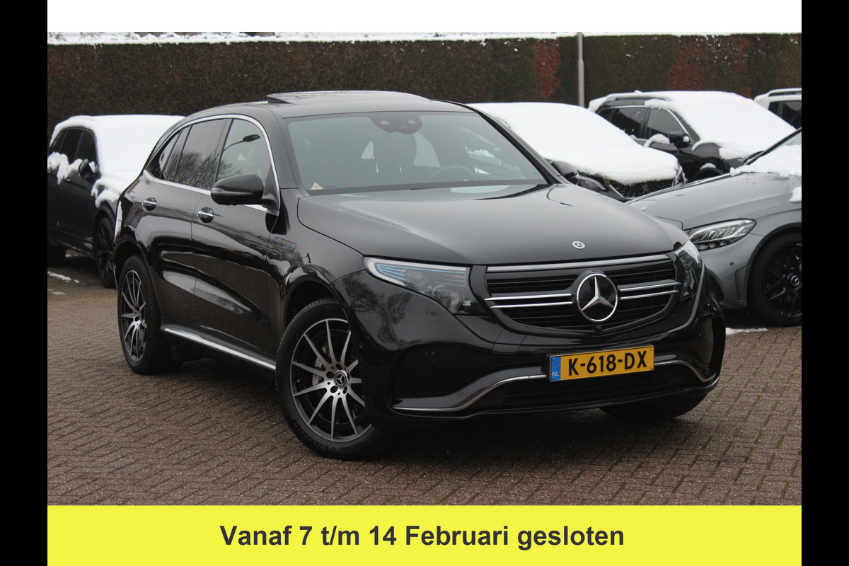 Mercedes-Benz EQC 400 4MATIC Business Solution AMG 80 kWh / Schuifdak / Camera / Head-up / Burmester / Memory seats / 20'' / Keyless / Intr.voorverwarming / Matrix LED / Leder / Navigatie / Stoelverwarming / DAB / Cruise Control