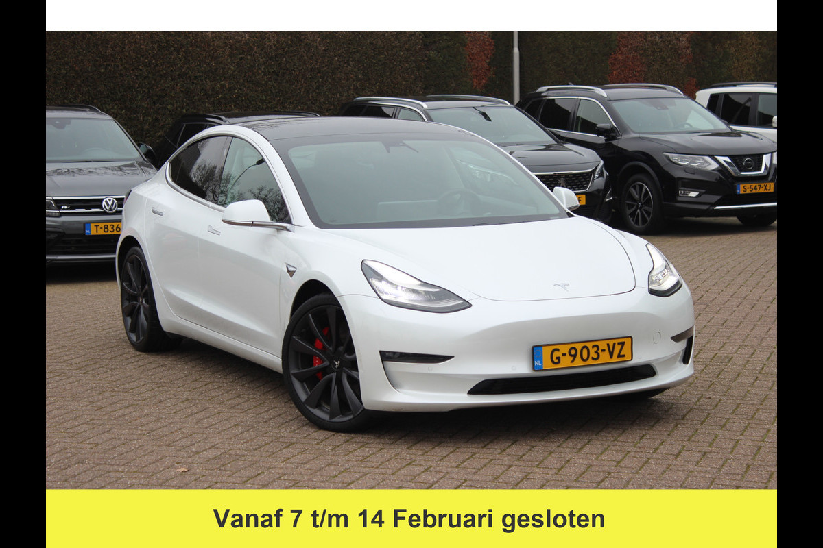 Tesla Model 3 Performance AWD 75 kWh / Autopilot / Panoramadak / Camera / Leder / 20'' / Leder / Premium Audio