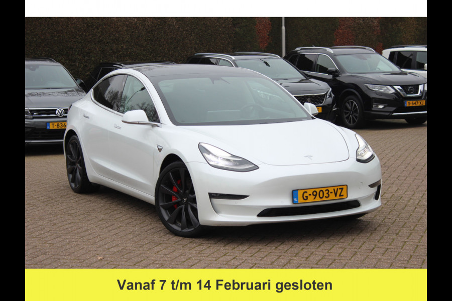 Tesla Model 3 Performance AWD 75 kWh / Autopilot / Panoramadak / Camera / Leder / 20'' / Leder / Premium Audio