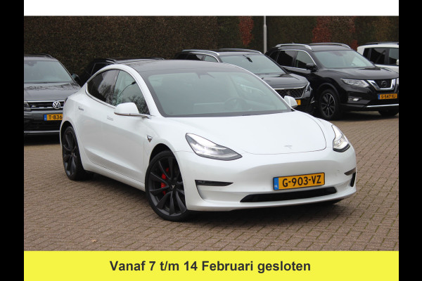 Tesla Model 3 Performance AWD 75 kWh / Autopilot / Panoramadak / Camera / Leder / 20'' / Leder / Premium Audio