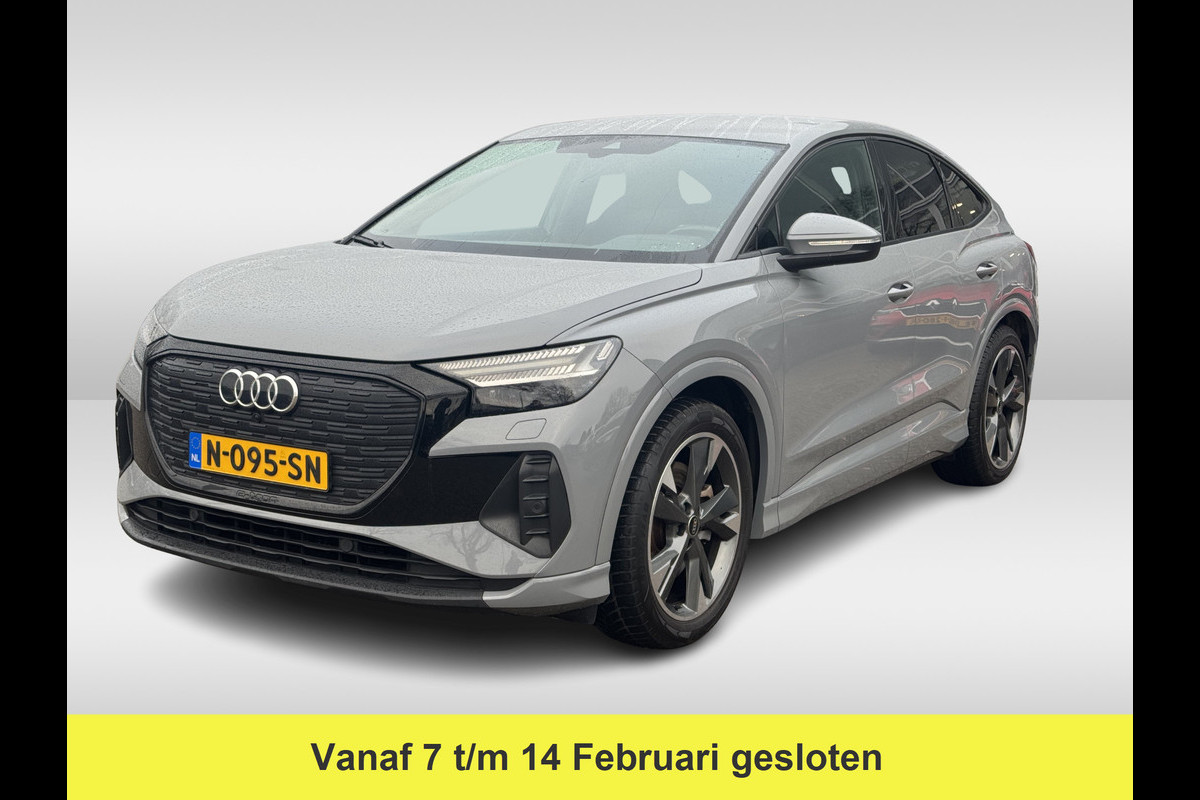 Audi Q4 Sportback e-tron 40 Launch edition Advanced 77 kWh / SOH 91,4% / CarPlay / Matrix LED / Sportstoelen / Virtual Cockpit / Parkeerhulp V+A / Sonos Audio / Intr.voorverwarming / Stoelverwarming / DAB / Cruise Control
