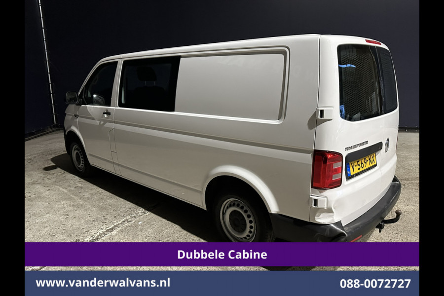 Volkswagen Transporter 2.0 TDI 150pk L2H1 Dubbele cabine Euro6 Airco | 6-Zits | 2500kg Trekhaak | Navigatie | Cruisecontrol | Apple Carplay, Android Auto, Parkeersensoren