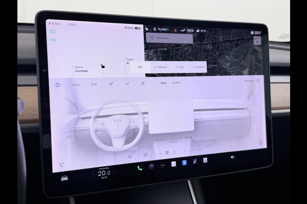 Tesla Model 3 RWD SR+ 60kWh 325PK Lmv 18" AutoPilot Leder PanoDak Adaptive-Cruise Lmv Camera's Elektr.-Stuur+Stoelen+Spiegels+Geheugen+Easy-En Navi LED Comfortstoelen ACC DAB Keyless en Voorverwarmen interieur via App One-Pedal-Drive Origineel Nederlandse auto tot 11kw laden thuis! Garantie Accu tot 10-12-2027 max 160.000km 1.584kg licht!