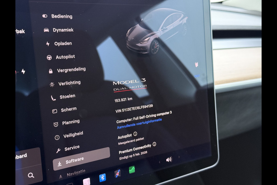 Tesla Model 3 Performance 513pk AWD Lmv 20" AutoPilot Panoramadak Adaptive Cruise Camera's Leer Pdc Wifi Ecc Elektr.Stuur+Stoel+Geheugen Stoel+Bank-Verwarmd Keyless Wifi 4WD Origineel Nederlandse Auto SOH 83%