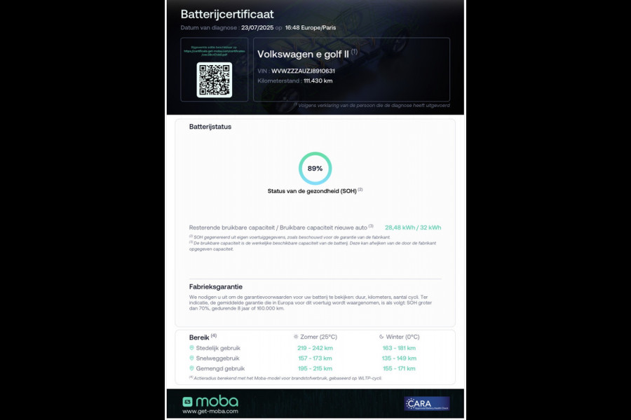 Volkswagen e-Golf E-Golf Vitrual/Clima/Cruise/LED/Navi/LM-Velgen SOH 89%