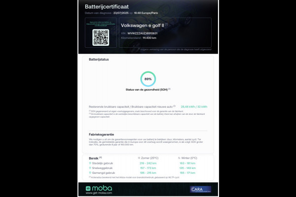 Volkswagen e-Golf E-Golf Vitrual/Clima/Cruise/LED/Navi/LM-Velgen SOH 89%