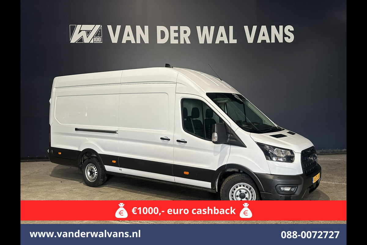 Ford Transit 2.0 TDCI 131pk L4H3 Jumbo Euro6 Airco | Camera | Navigatie | Cruisecontrol | Parkeersensoren | Apple Carplay Android Auto, Bijrijdersbank, 2800kg trekvermogen