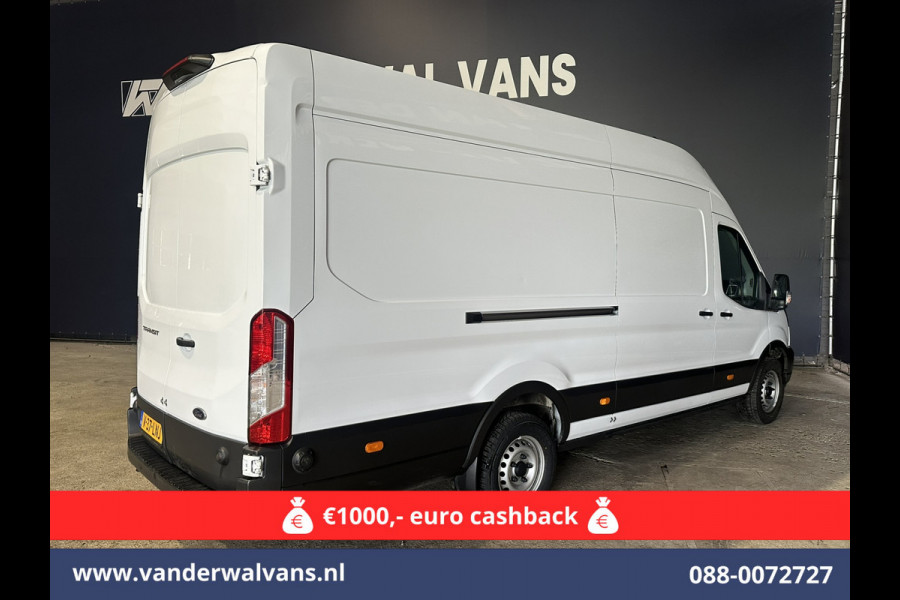 Ford Transit 2.0 TDCI 131pk L4H3 Jumbo Euro6 Airco | Camera | Navigatie | Cruisecontrol | Parkeersensoren | Apple Carplay Android Auto, Bijrijdersbank, 2800kg trekvermogen