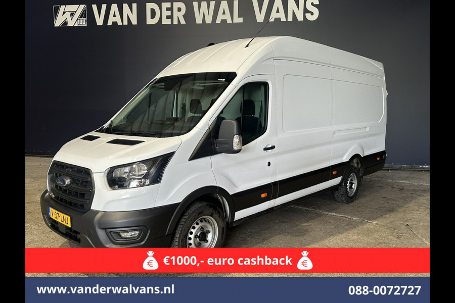 Ford Transit 2.0 TDCI 131pk L4H3 Jumbo Euro6 Airco | Camera | Navigatie | Cruisecontrol | Parkeersensoren | Apple Carplay Android Auto, Bijrijdersbank, 2800kg trekvermogen