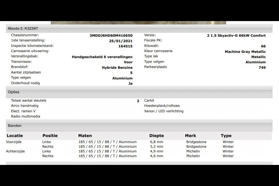 Mazda 2 1.5 90PK 6versn.Skyactiv-G Comfort / Pdc+Camera / Airco / Lmv./ Radio multimedia / 5Drs.
