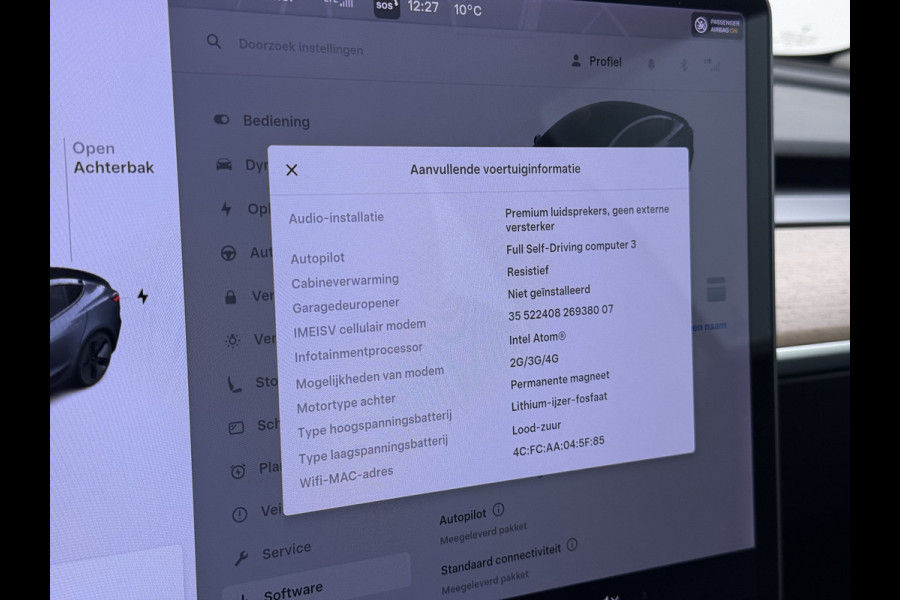 Tesla Model 3 RWD SR plus 325PK SOH 93% LFP Accu Lmv 18" AutoPilot Leder Panoramadak Adaptive-Cruise Camera's Elektr.-Stuur+Stoelen+Spiegels+G Navi LED DAB Voorverwarmen interieur via App Keyless One-Pedal-Drive Origineel Nederlandse auto Fabrieksgarantie op Accu en Motor tot 5-12-2028/160.000km